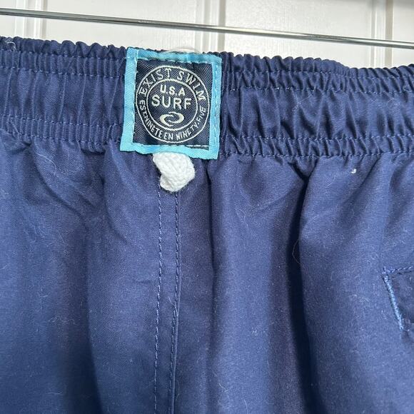 Exist USA Flag Swim Trunks XL Navy 5" Inseam Beach America Patriotic Blue Casual - Picture 5 of 10